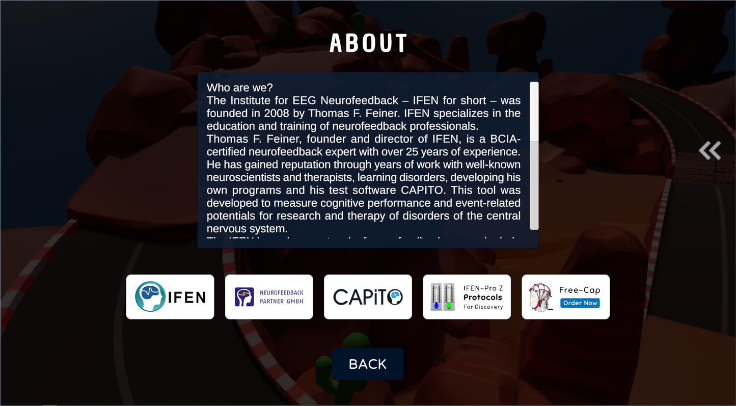 IFEN Roads Neurofeedback-Spiel in 3D