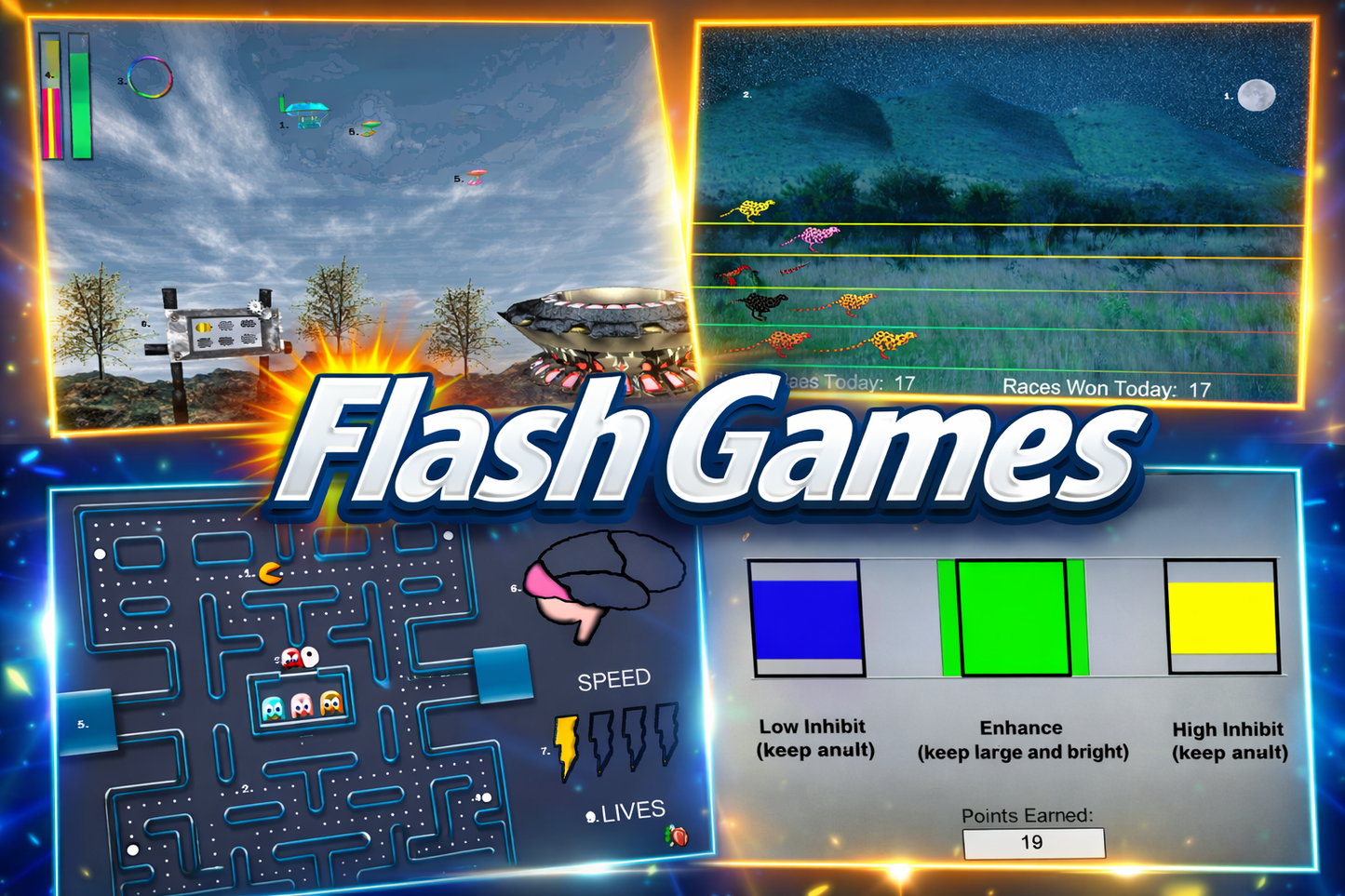 IFEN Infinity Games & Flash-Games aus der BrainMaster-Software (inkl. IFEN Neuroscience Launcher) – spielbar mit PC oder Controller – 3D-Neurofeedback-Spiel