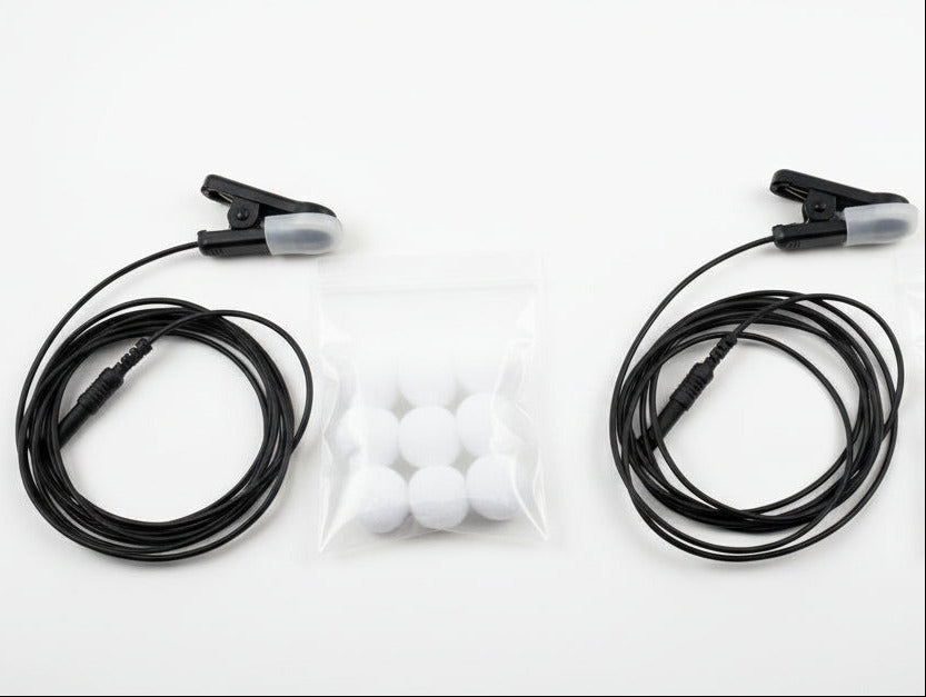 2 Ohr Clips mit 10 mm gesinterten Silber/Silberchlorid (Ag/AgCl) Elektroden